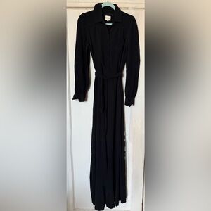Reiss Black Long-Sleeve Jumpsuit